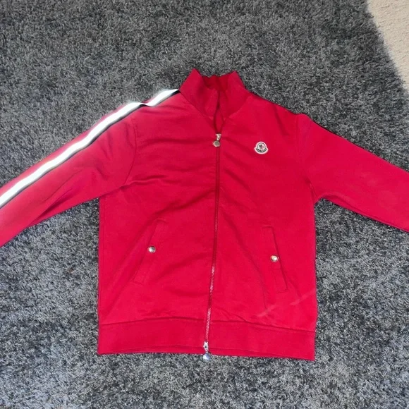 Moncler | Jackets & Coats | Red Large Moncler Track Jacket
